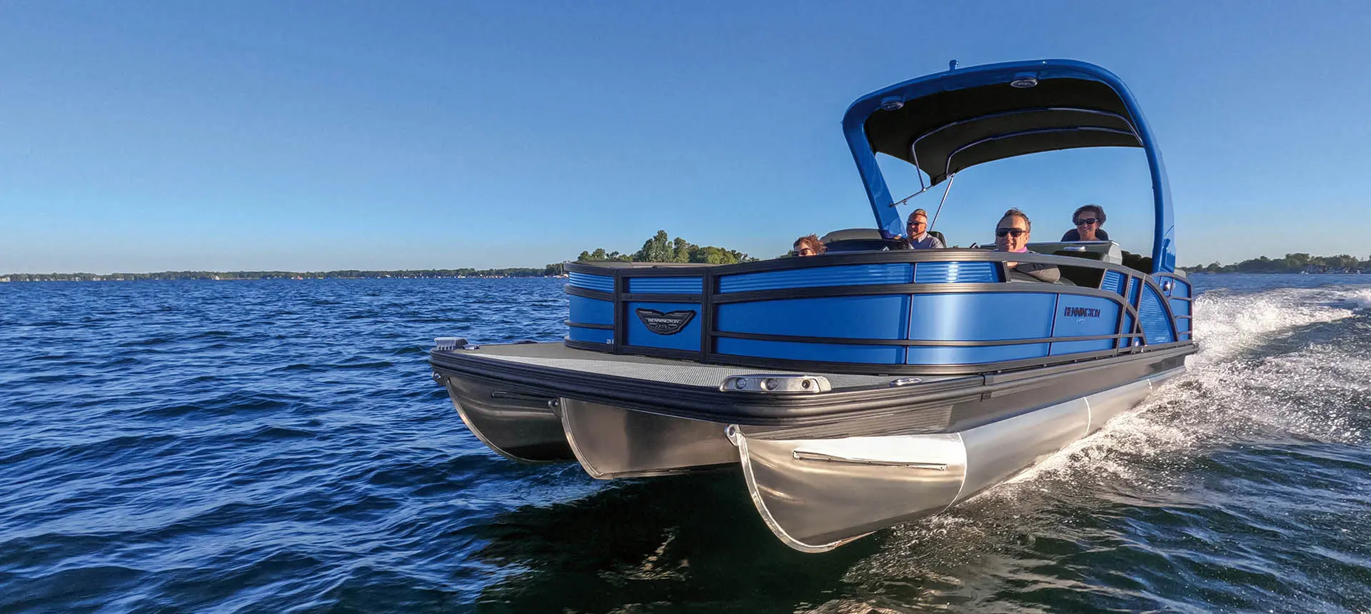 bennington boat on water